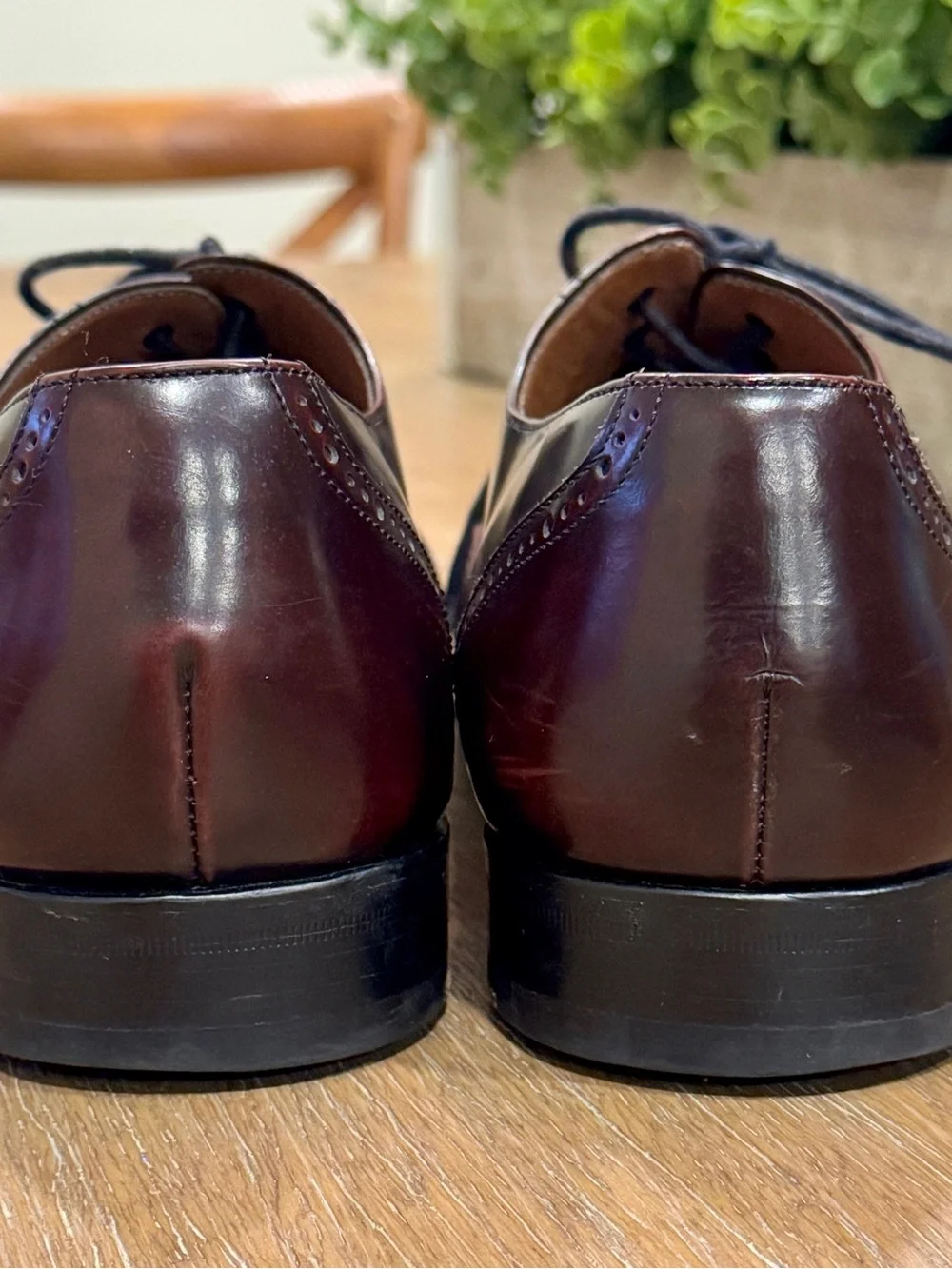 Men's Mezlan Tyson II Cap-Toe Oxford Dress Shoes in Burgundy